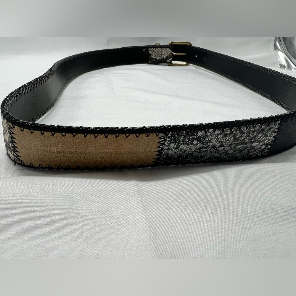 Patchwork leather belt - Picture 4 of 8